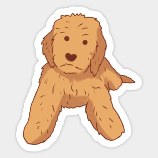 Golden doodle dog sitting Sticker